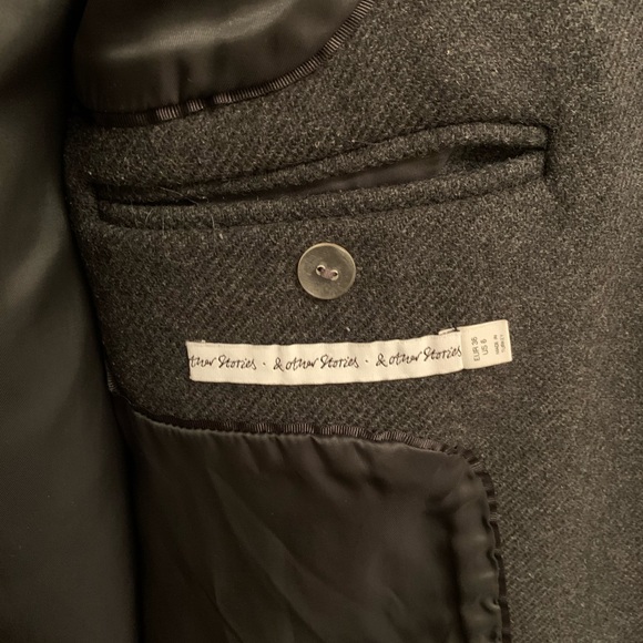 & Other Stories Very Dark Grey Wool Coat - Picture 3 of 5